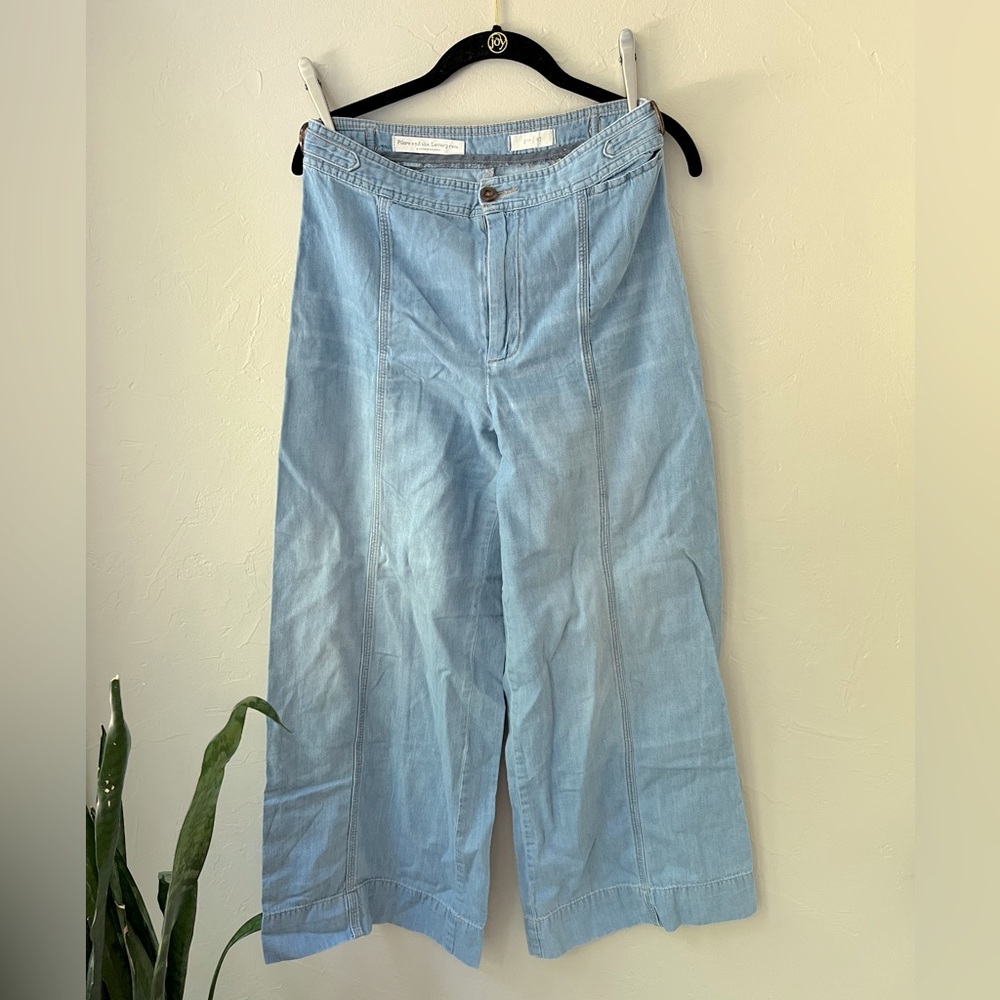 🦋ANTHROPOLOGIE PILCRO & THE LETTERPRESS WIDE LEG LIGHT WASH JEANS 27